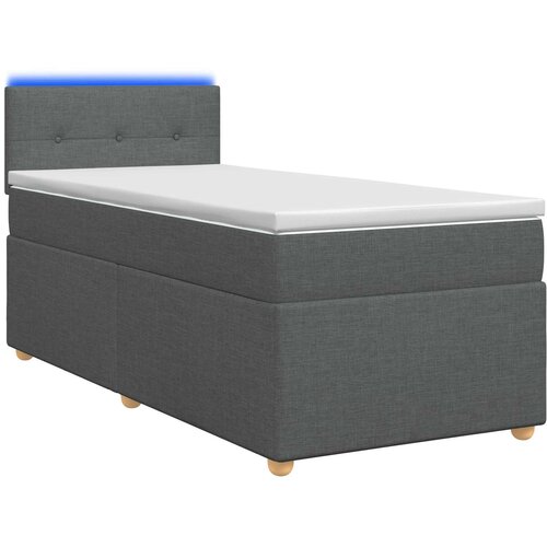  Boxspring krevet s madracem Tamnosiva 90 x 200 cm Tkanina 90 x 200 x 100.5 cm Slike