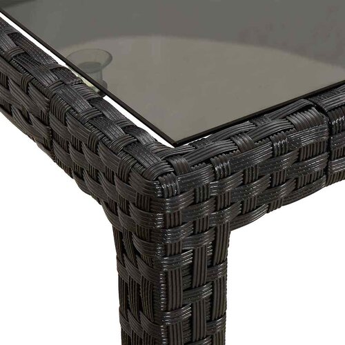  Stol za vrt Crna 150 x 90 x 75 cm poliratan Slike