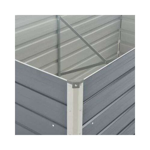 vidaXL Dvignjeno Vrtno Korito 160x80x77 cm Galvanizirano Jeklo Sive Barve, (20618632) Cene