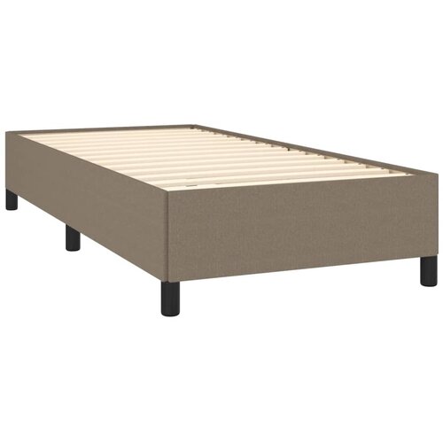  Okvir za krevet bez madraca smeđesivi 100 x 200 cm od tkanine Slike