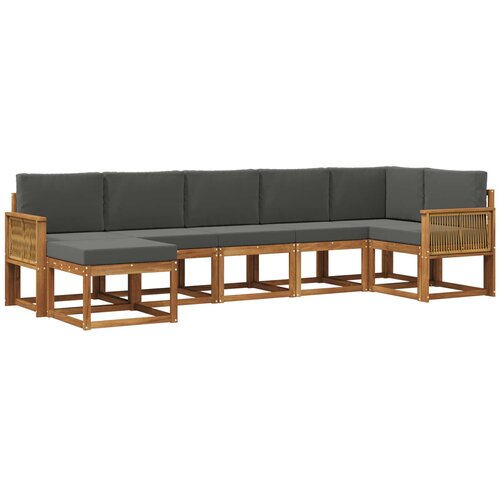 vidaXL Zunanja garnitura za sedenje 7 pcs Naravna in antracitna, (5000279516) Cene