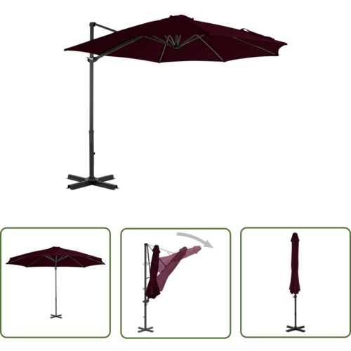  The Living Store Vrtni senčnik z aluminijastim drogom rdeč 300 cm - Previsni Senčnik, (21742399) Slike