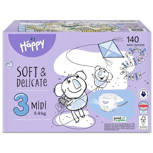 Bella Baby Happy pelene Midi veličina 3, 140 komada Cijene