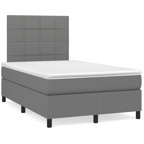 VidaXL Krevet box spring s madracem tamnosivi 120 x 190 cm tkanina Slike