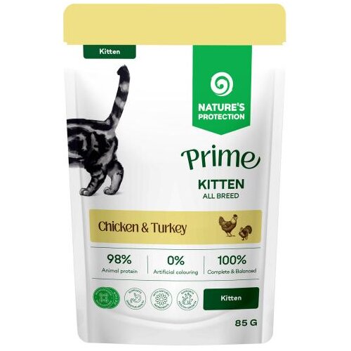 Nature's Protection prime sos za mačke - kitten chicken&turkey 85g Cene