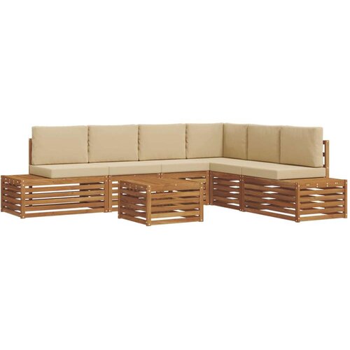  Set vanjskih sofa s jastukom 7 Komad Prirodna i bež Slike