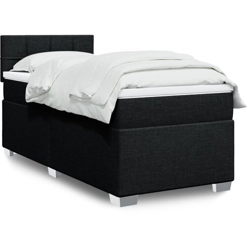 vidaXL Box spring postelja z vzmetnico črna 80x200 cm blago Cene