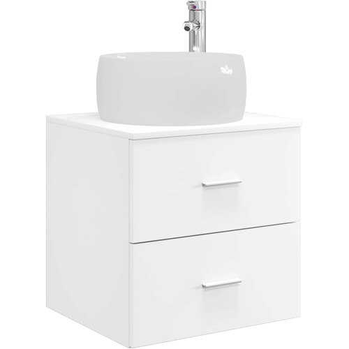 vidaXL Umivalnik s pritrditev na steno Bela 49,5 x 44,5 x 66 cm, (5000245664) Cene