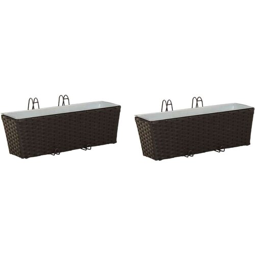  Ograda 2 pcs Crna 50 x 17 x 17 cm Metal - Crna 50 cm Slike