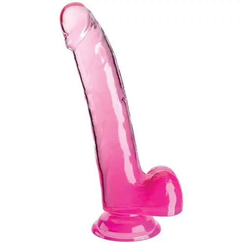 King Cock CLEAR - DILDO WITH TESTICLES 20.3 CM PINK