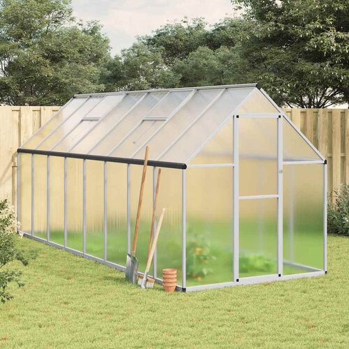 VidaXL Rastlinjak z okvirjem srebrn 445x169x195 cm aluminij Slike