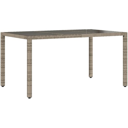  5-dijelni vrtni blagovaonski set s jastucima poliratan i staklo Siva 150 x 90 x 75 cm Slike