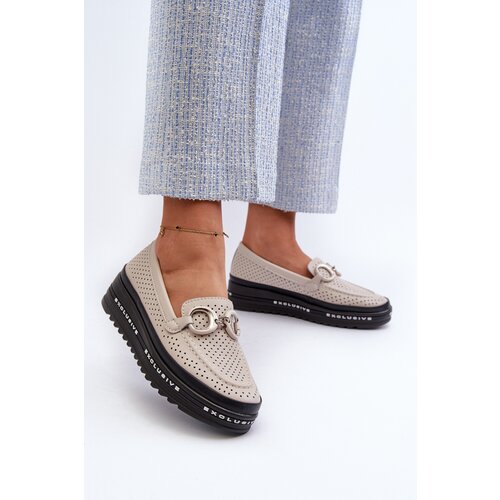 S. BARSKI Women's Leather Platform Moccasins with Decoration S.Barski Cijene
