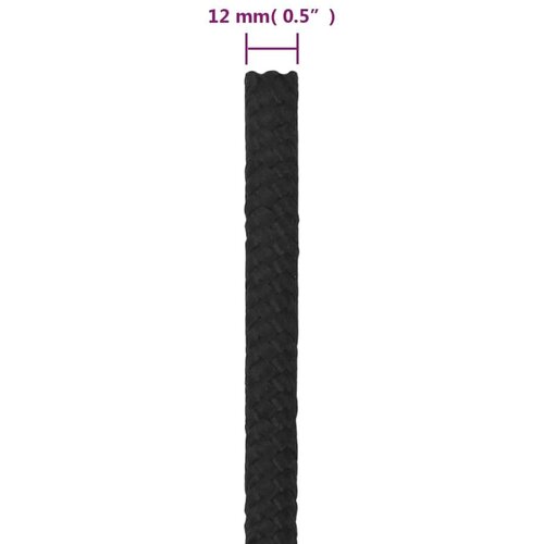 vidaXL Vrv za čoln popolnoma črna 12 mm 25 m polipropilen Cene