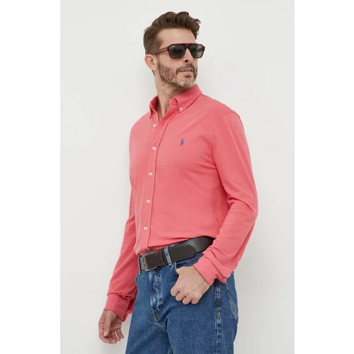 Polo Ralph Lauren Bombažna srajca moška, rdeča barva
