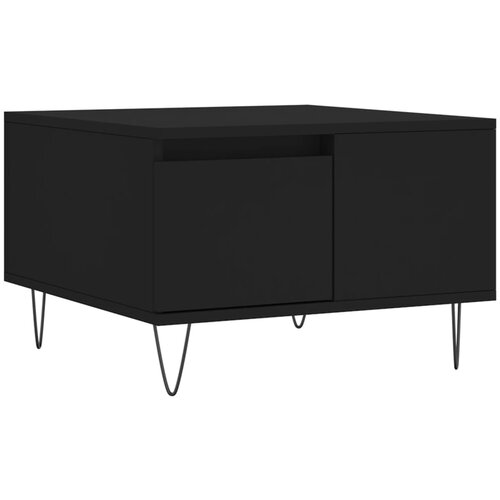 Maison Chic Klubska mizica - kavna mizica - Nizka mizica črna 55x55x36,5 cm inženirski les, (21754385) Cene