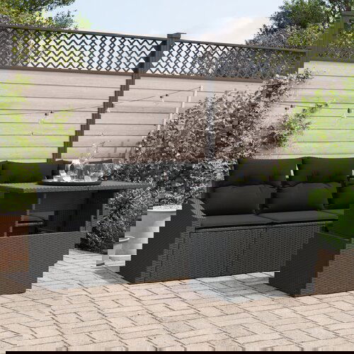 vidaXL 5-dijelni set vrtnih sofa s jastučićima crni poli ratan Cijene