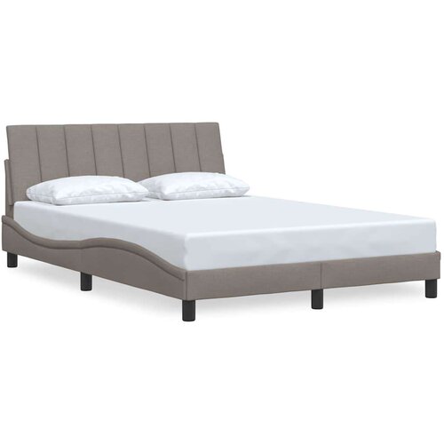  Okvir za krevet bez madraca smeđesivi 140 x 190 cm od tkanine Slike