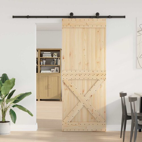  Klizna vrata NARVIK Prirodna i crna 90 x 210 cm (213,5 cm) Cijene