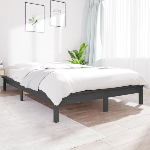  Okvir za krevet sivi 140x190 cm od masivnog drva Cene
