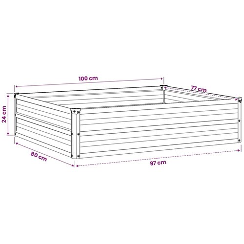  Povi&scaron;eni vrtni krevet Crna 100 x 80 x 24 cm - 100 x 80 x 24 cm Crna Cijene