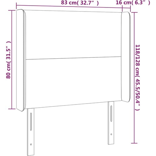  LED uzglavlje crno 83x16x118/128 cm bar&amp;scaron;unasto Slike