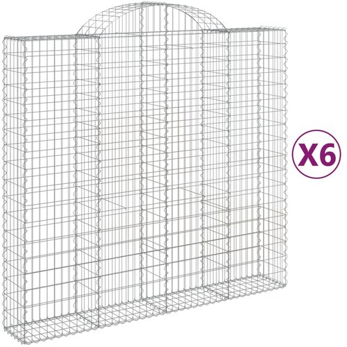  Lučne gabionske ko&amp;scaron;are 6 kom 200x50x180/200cm pocinčano željezo Slike