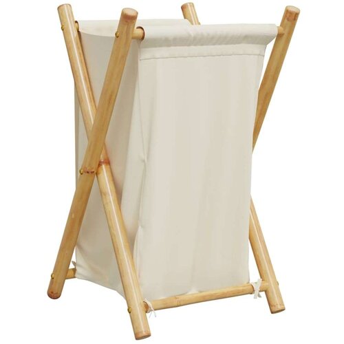 VidaXL Ko&amp;scaron;ara za rublje krem bijela 41 5 x 36 x 63 5 cm od bambusa Slike