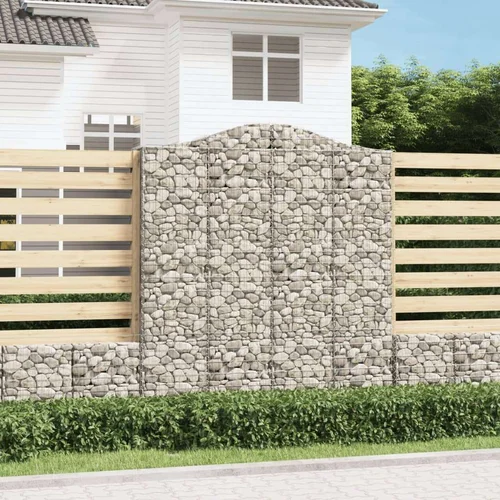  Obokane gabion košare 3 kosi 200x50x220/240 cm pocinkano železo