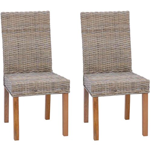  Stolac za blagovanje 2 pcs Kubu siva 45 x 54 x 93 cm Slike