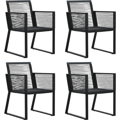  5-dijelni vrtni blagovaonski set od PVC ratana crni Crna Dužina stola 160 cm Slike