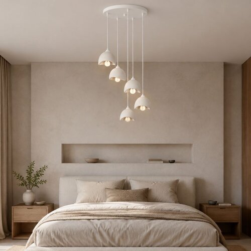 Opviq luster VEGAS-20-5-50-T-9016, 5 × E27, beli Cene