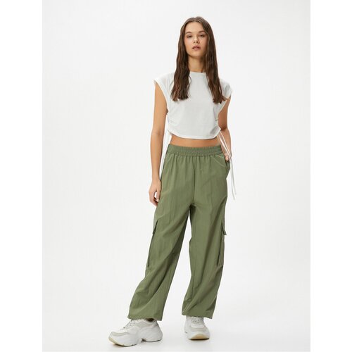 Koton Sleeveless Crop T-Shirt Side Gathered Tie Crew Neck Slike