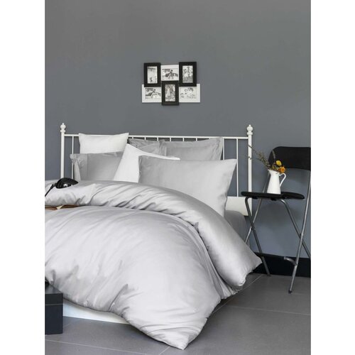  de light grey light grey satin single quilt cover set (fr) Cene