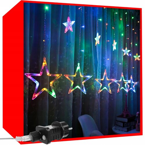 Malatec Novoletne lučke zavesa 138 LED RGB večbarvne 2,5m zvezde 8 funkcij, (20401111) Cene
