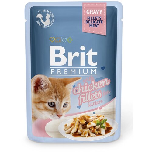 Brit kitten sosić za mačiće fileti piletine u sosu 85 g Slike