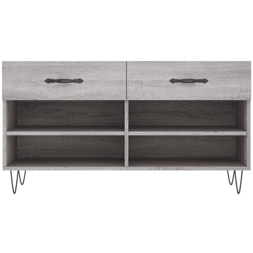  Klupa za cipele siva boja hrasta 102x35x55 cm konstruirano drvo Slike