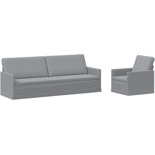  Set sofe 2 pcs Svjetlosiva Tkanina - Svjetlosiva 1-Sjedalo + 3-Sjedalo (210 cm) Slike