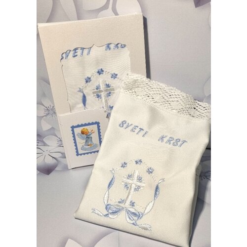  KRSTNI PRTIČEK s križcem v modri barvi in lični embalaži KRSPRT 06 Slike