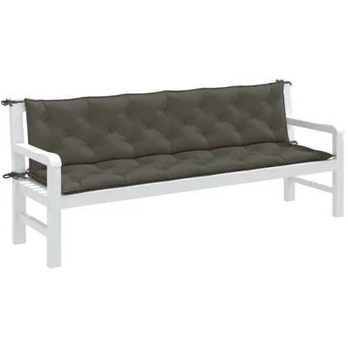 vidaXL Blazina za vrtno klop 2 kos melanž tm. siva 200x50x7 cm blago vidaXL Blazina za vrtno klop 2 kos melanž tm. siva 200x50x7 cm blago