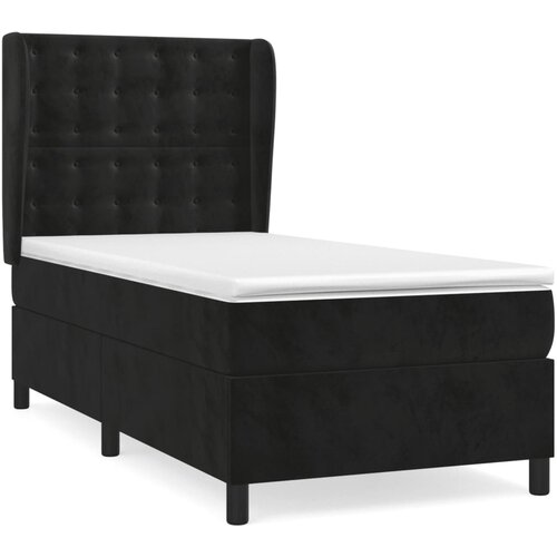 Maison Chic Box spring postelja - Vzmetna postelja z vzmetnico črn 90x190 cm žamet SL20505, (21881155) Slike