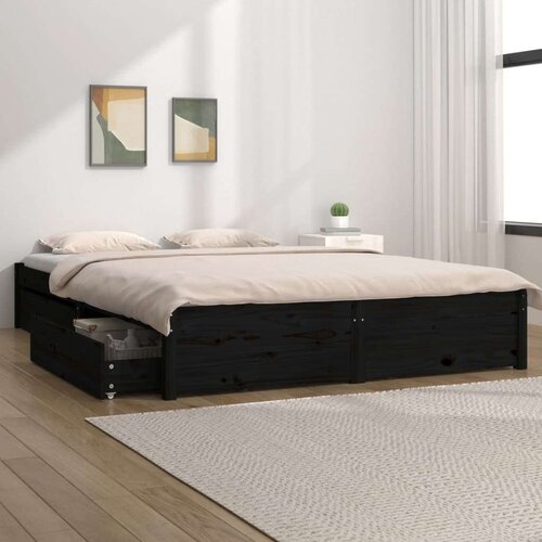  Za krevet s ladicama crni 140 x 190 cm Slike