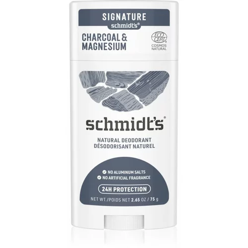 schmidt's Charcoal + Magnesium čvrsti dezodorans 24h 75 g