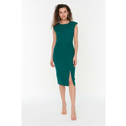 Trendyol Green Slit Detailed Waistcoat Dress Cene