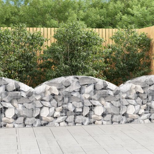 vidaXL Obokana gabionska košara 150x30x60/80 cm pocinkano železo Cene