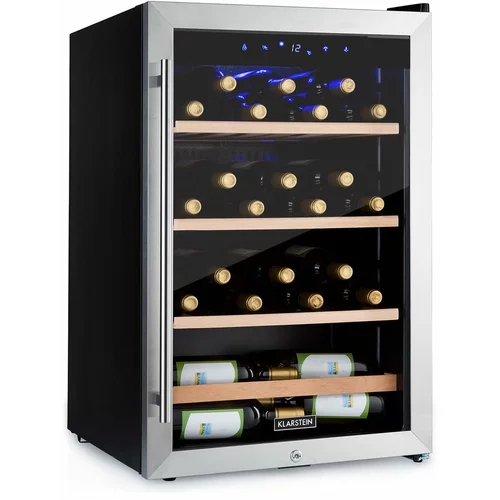 Klarstein Vinamour 48 Uno, vinska omara, 128 l, 48 steklenic, 3 police, 4 – 18 °C, nerjaveče jeklo