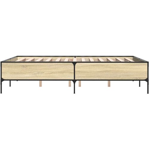 VidaXL okvir za krevet boja hrasta 160x200 cm konstruiran drvo i metal Slike