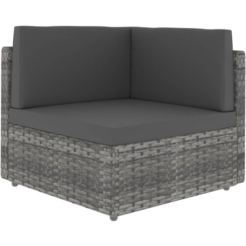 VidaXL Modularna kutna sofa od poliratana siva Slike