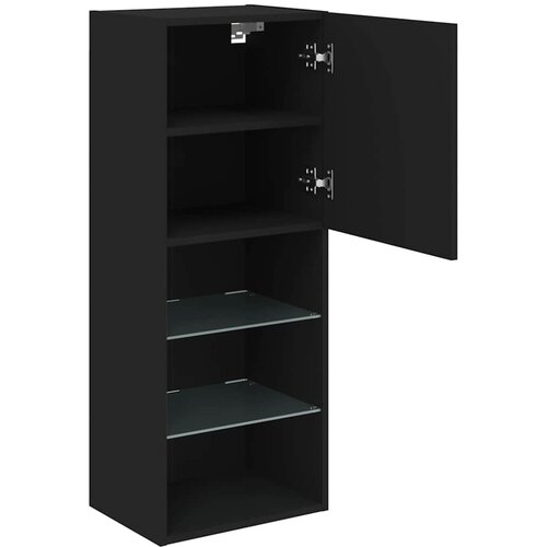  ormarići s LED svjetlima 2 kom crni 40,5x30x102 cm Slike