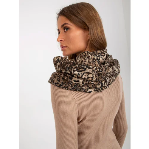 Fashion Hunters Beige women's chimney scarf with spots